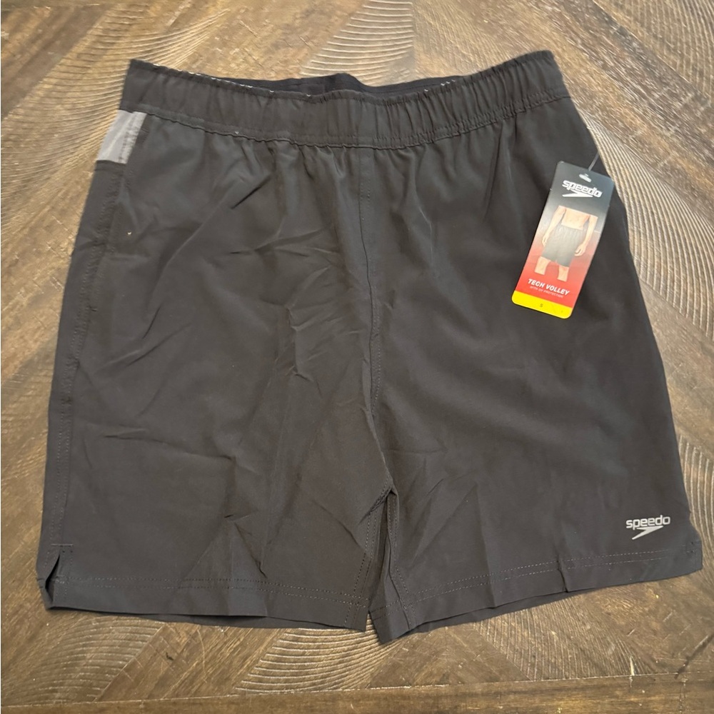 Speedo Tech Volley Black Swim Shorts Small